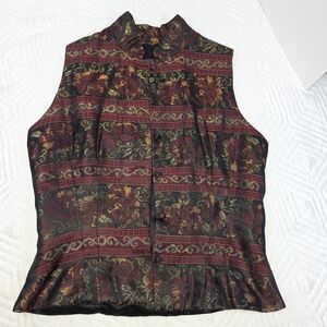 Scott McClintock Black Lined Labeled Vest Size 8 Embroidered VTG Y2K BOHO